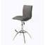 Tabouret de bar moderne à texture réglable en similicuir / chrome de couleur grise-884451588