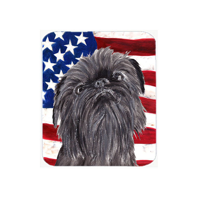 Planche à découper en verre American Flag Griffon de Bruxelles patriotique de Trinidad