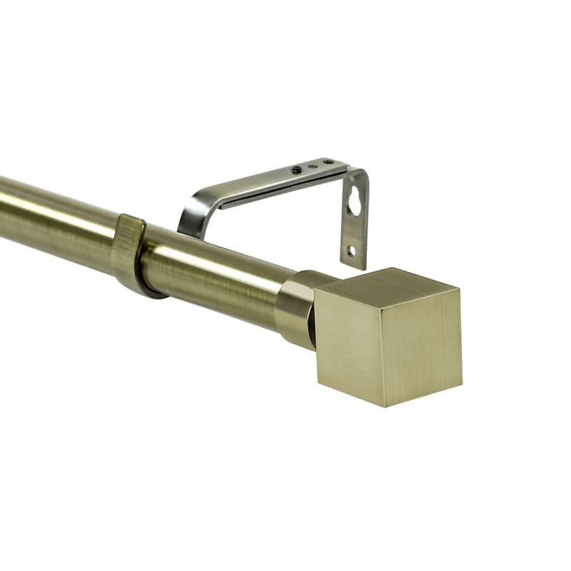 Tringle à rideaux simple Zaytoune Wright, l 48 po à 84 po, Laiton antique