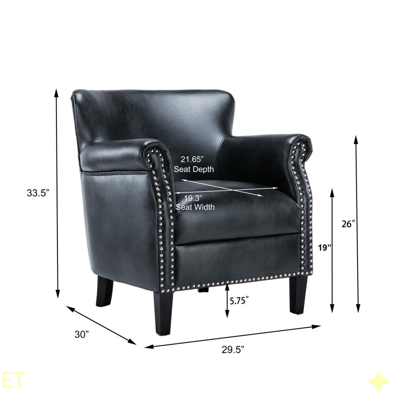 Fauteuil club, fauteuil confort, Gris anthracite