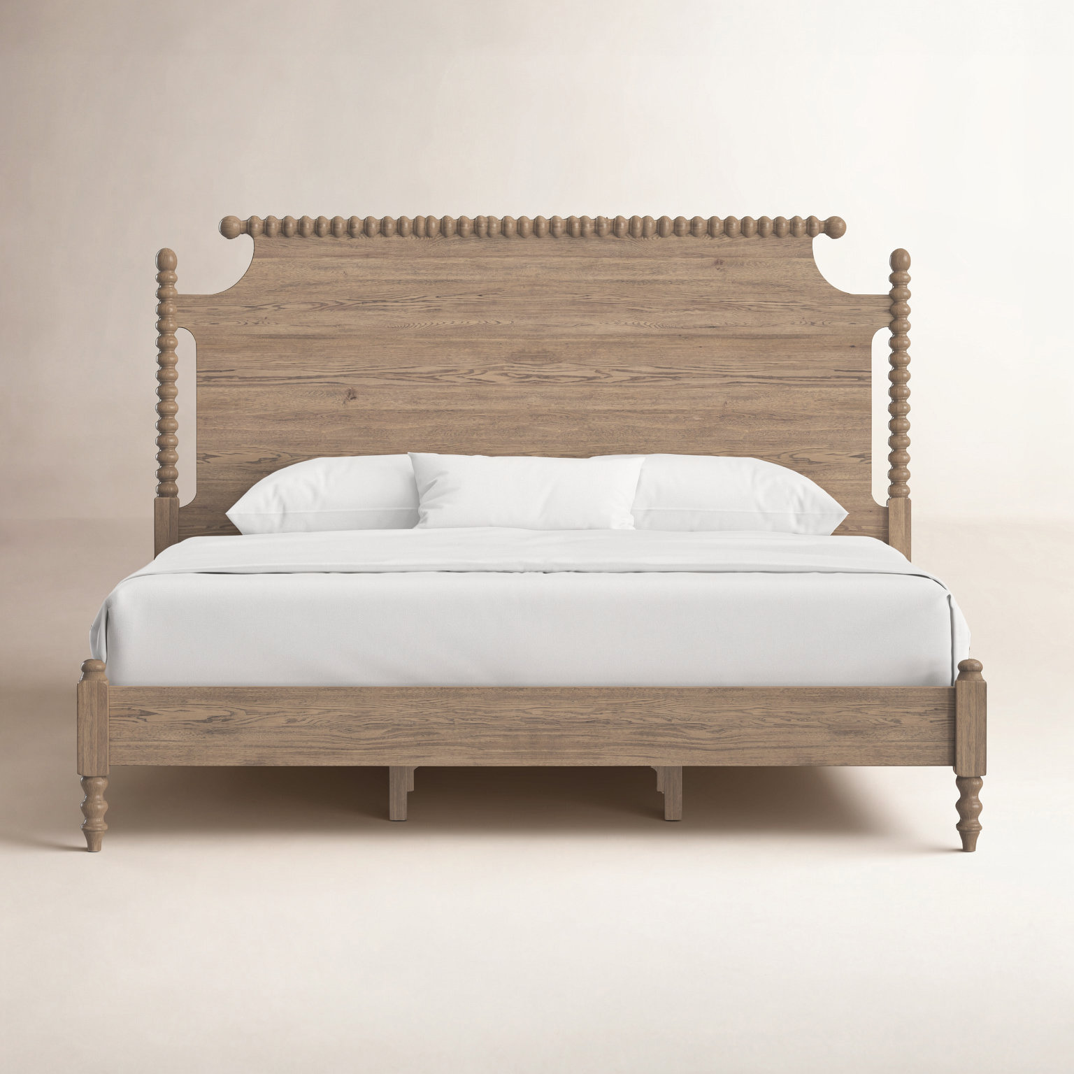 Nadette Spindle Bed, King, Cracked Oak