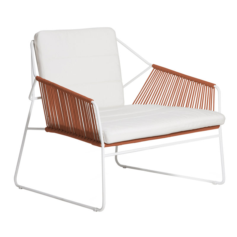 Sandur Outdoor Lounge Chair, Terra Cotta/White