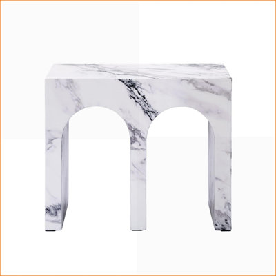 Table basse moderne en pierre d'ingénierie pour le salon - facile à nettoyer, résistante aux taches et durable