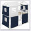 Bunk Wood House Bed With Tent-1497045875-1497045873