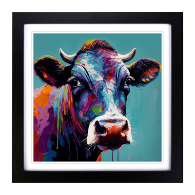 Cow Color Field No.4 - Framed Print
