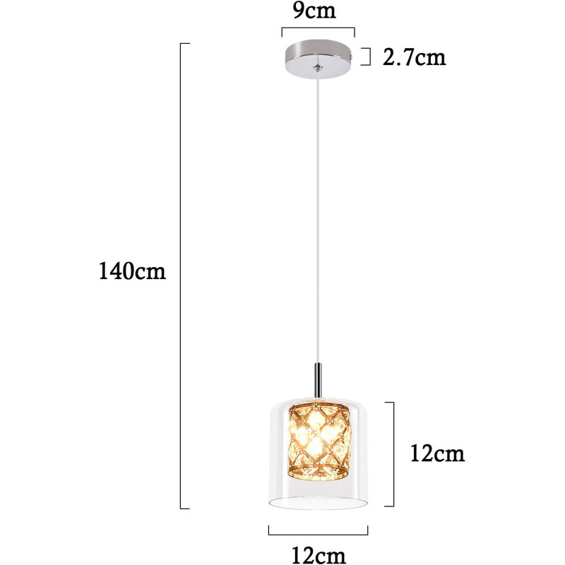 Pendant light 1 - Light G9 Stainless Stee Cylinder