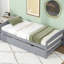 Lit plateforme simple avec lit gigogne gris utilitaire - Garantie de durabilité de la chambre à coucher