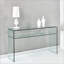 Table basse en verre avec bords arrondis, peu encombrante et facile à nettoyer pour le salon
