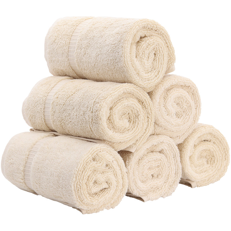 Débarbouillette 100% coton Dobby Border, Beige