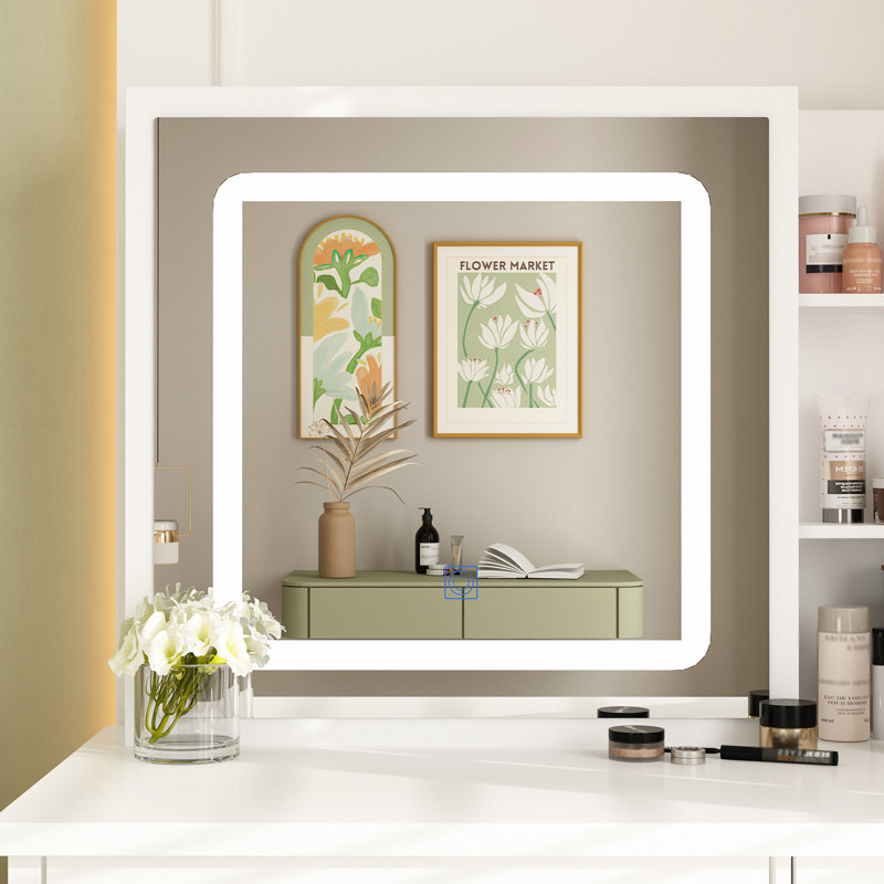 Claranell Dressing Table with Mirror, White