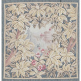 Hand-Knotted High-Quality Green and Gray Square Area Rug