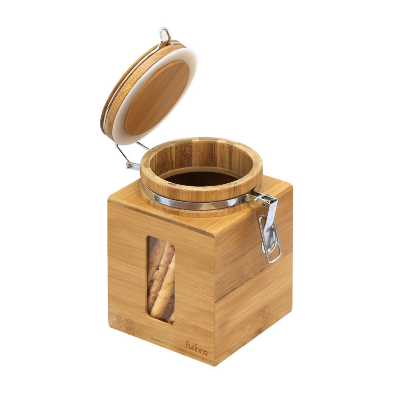 Pots de rangement en bambou Harless, H 6,49 po x l 4,52 po x P 4,52 po