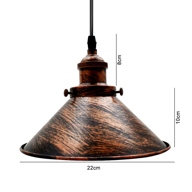Oquossoc 1 - Light Rustic Red Single Pendant, 112cm H x 22cm W x 112cm D