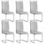 Ensemble de 6 chaises de salle à manger en faux cuir Rheese Modern avec base en métal et poignée supérieure-2132485983-2108360528-2108338175