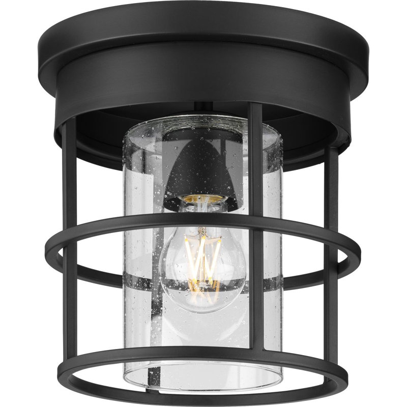 Plafonnier encastré en verre Lasette, Noir mat