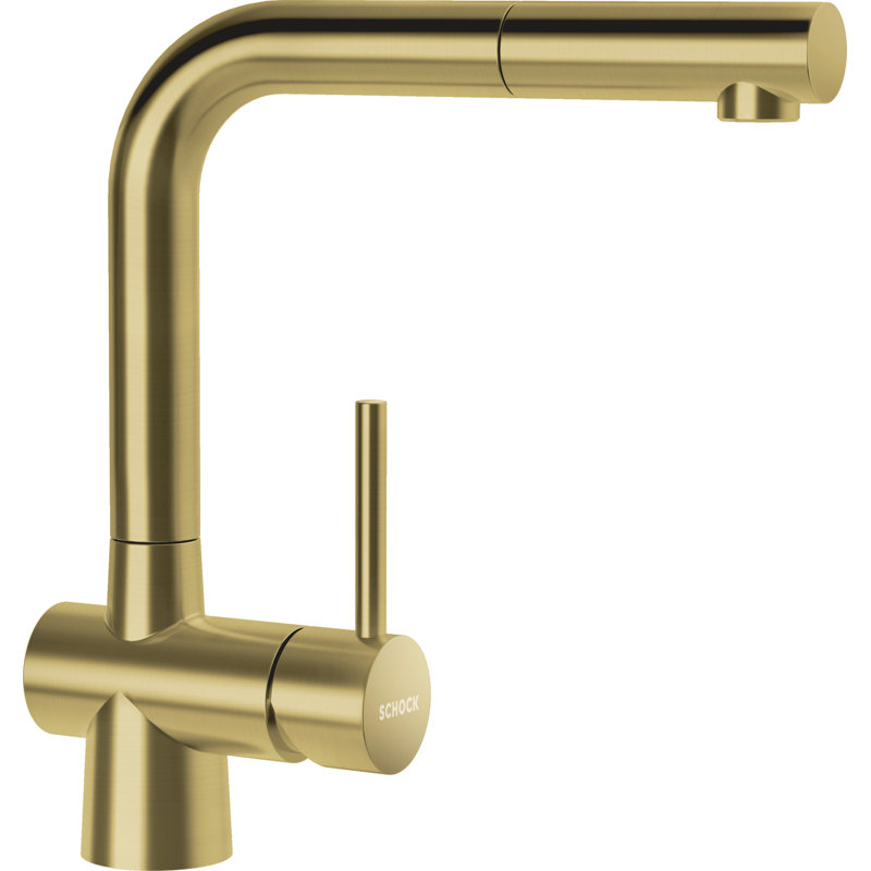 Schock Single Lever Monobloc Tap, White/Gold
