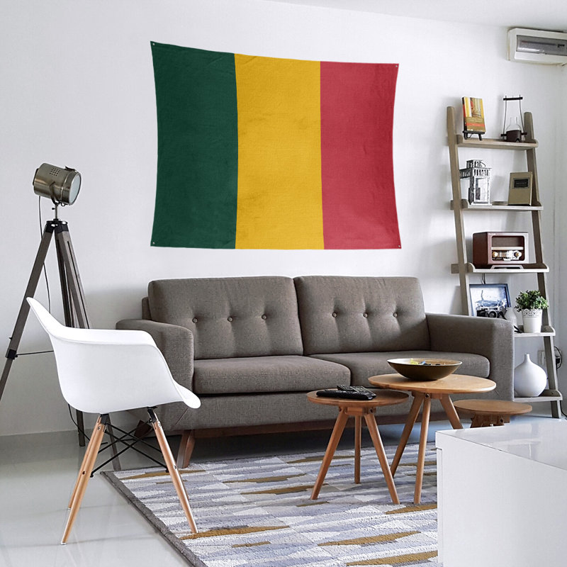 Tapisserie de polyester Minnesota, H 27,5 po x l 37,5 po, Vert forêt / récolte dorée / rouge Iron Range