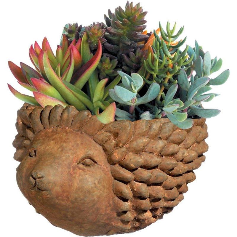 Derwin Statue Planter, 4.25" H x 6" W x 7.75" D, Rust