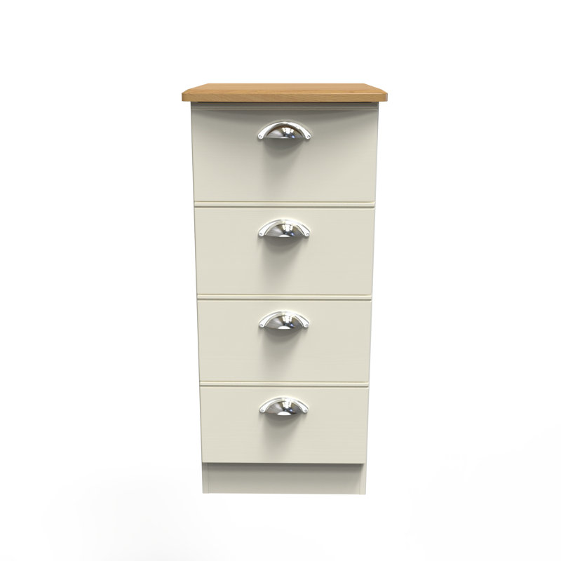 Fully Assembled Murier 4 Drawer, Cream Ash/Riviera Oak
