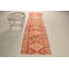 Tapis turc antique Herki rouge vif avec motifs tribaux pour les escaliers et les couloirs