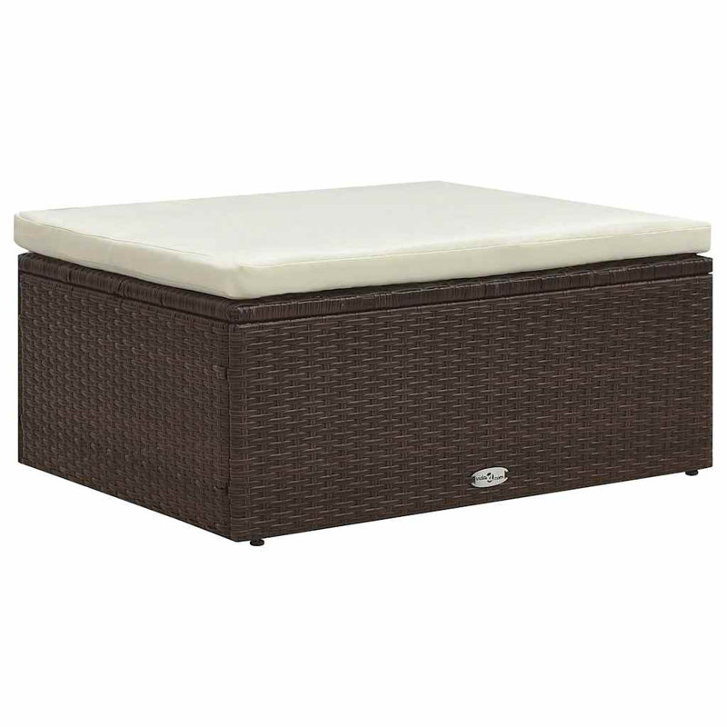 Aliani 5 Piece Lounge Chair with Cushions, White, Brown