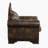 Vega 46" Traditional Accent Chair with Faux Leather and Microfiber upholstery, Button-Tufted Back, Foam over Pocket Coils