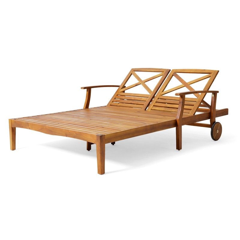 Wood Lounger - Fully Adjustable, Quick-Drying Cushions, For Deck Adjustable Chaise In Color For Poolside Relaxation