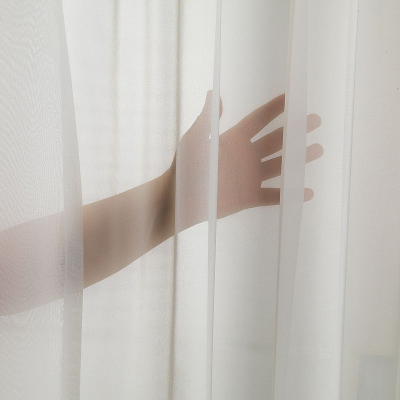 Extra Long & Extra Wide Chiffon Faux Silk Crep Single Panel Curtain, Ivory, 140cm Width x 325cm Drop