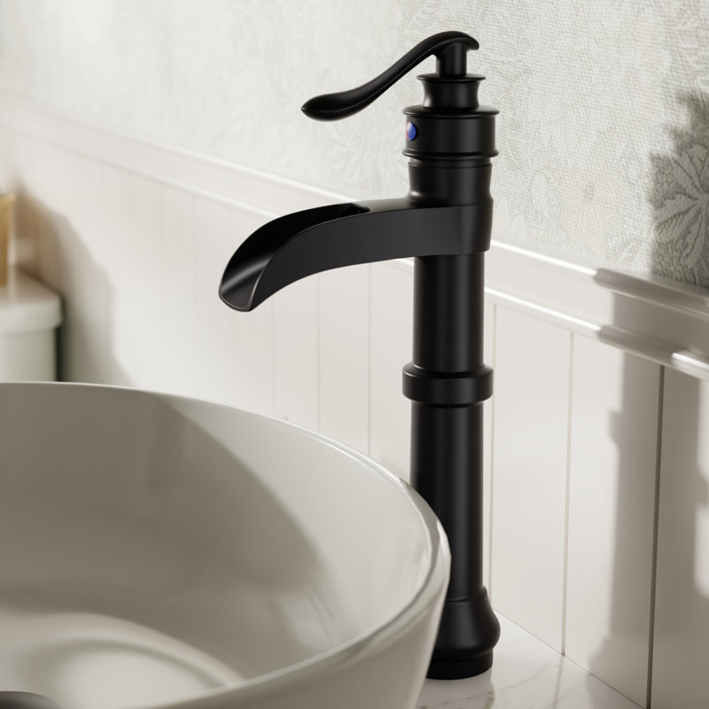 Single-handle Bathroom Faucet with Drain Assembly, Matte Black