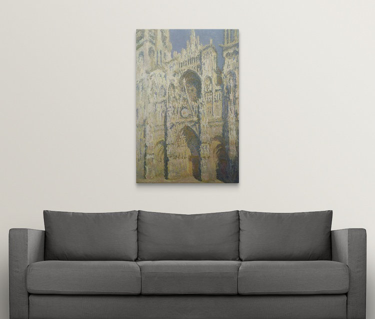 Cathédrale de Claude Rouen en plein soleil: harmonie, H 12 po x l 8 po x P 1,5 po, Toile