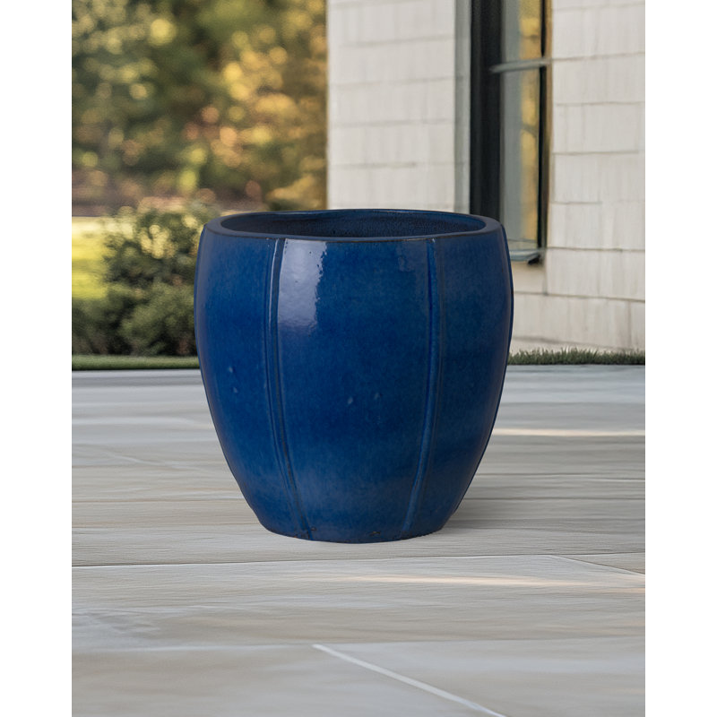CREST PLANTER, SNOW, Blue, 20" H x 21" W x 21" D