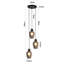 3‑Light Smoked Grey Glass Kitchen Island Pendant