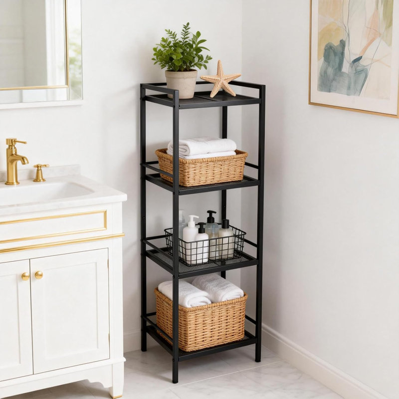3 Tier Bathroom Shelf Freestanding, Ladder Shelf for Storage, Space-Saving Bathroom Storage Shelves, Multifunctional Storage Rack for Living Room Bedroom Kitchen Office