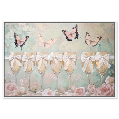 «Champagne Mint and Pink Glass Collection», art mural sur toile 