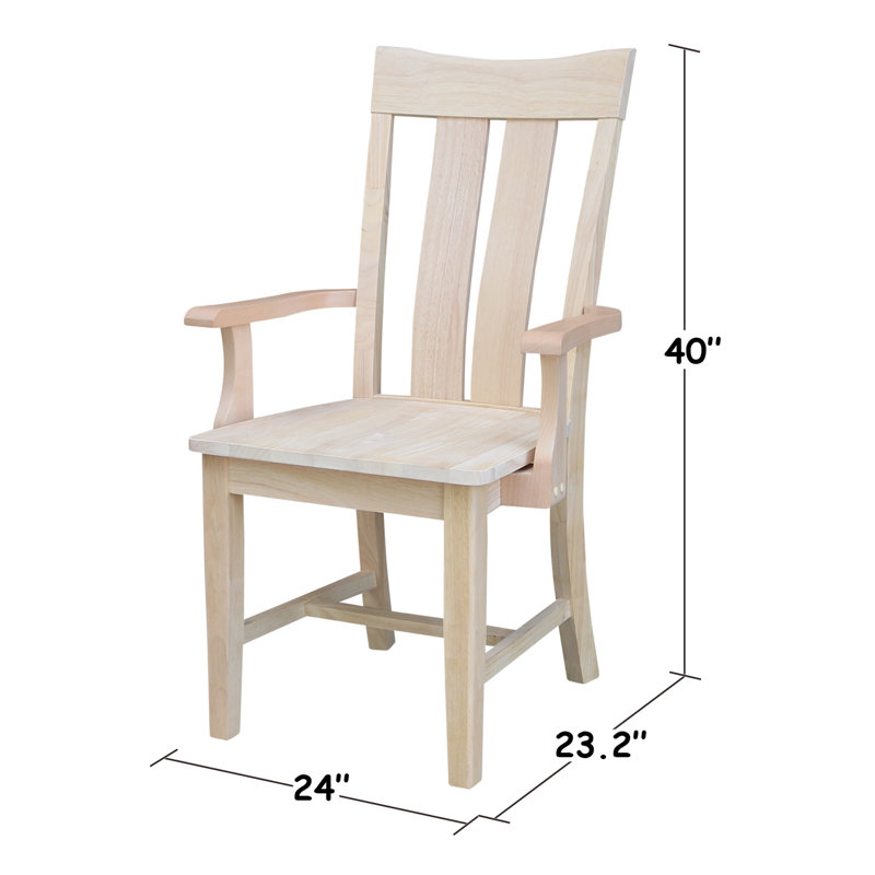 Hermelinda 18.1'' H Solid Wood Armchair
