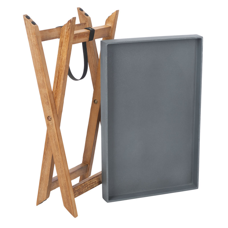 Paolo Rectangular Outdoor Side Table , in. W in. D, Gray, 21.6" L x 13.7 W x 17.7" H