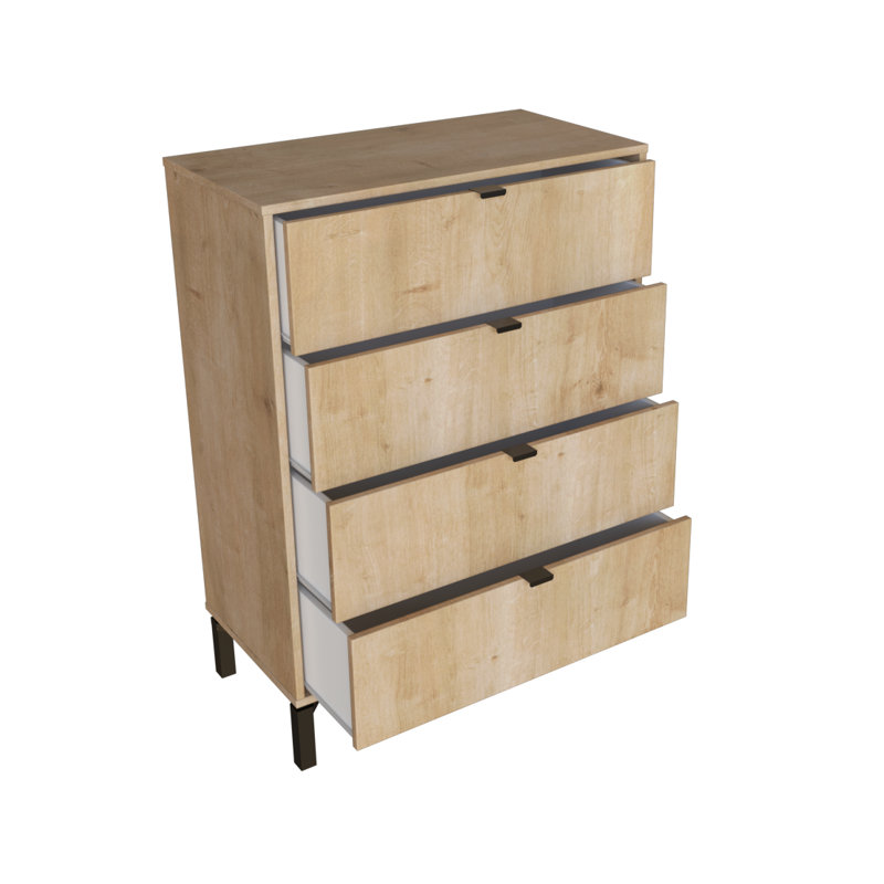 Commode standard 30 po à quatre tiroirs, Bois naturel