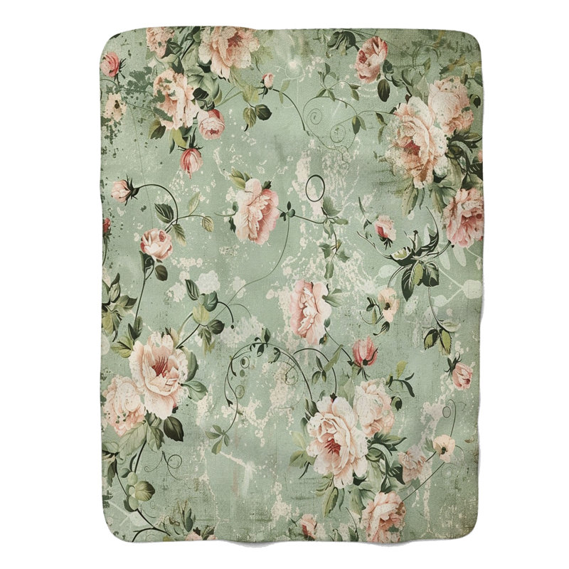 Rustic Sage Motifs - Couverture sherpa de qualité supérieure 1 pièce, Grand lit
