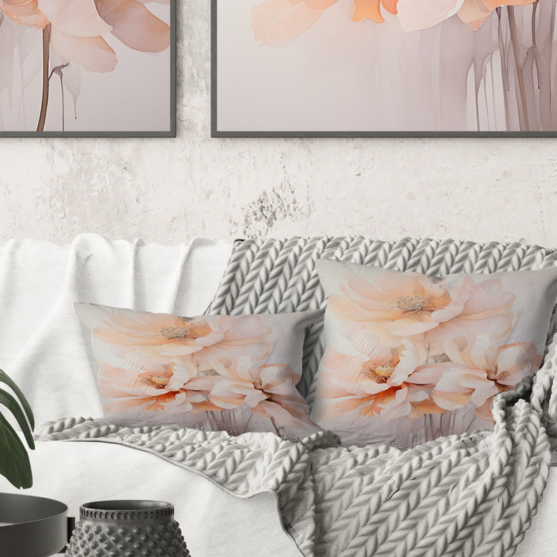 Crème orange abstrait Still Lifes - Coussin décoratif imprimé Abstract Lifes