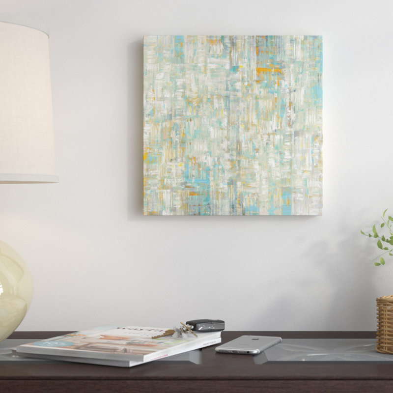 " On A Whim " by Christy Russel, 18" H x 18" W x 1.5" D, Black Framed Canvas, No Mat