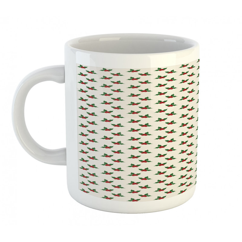 Grande tasse à café holly baies gui