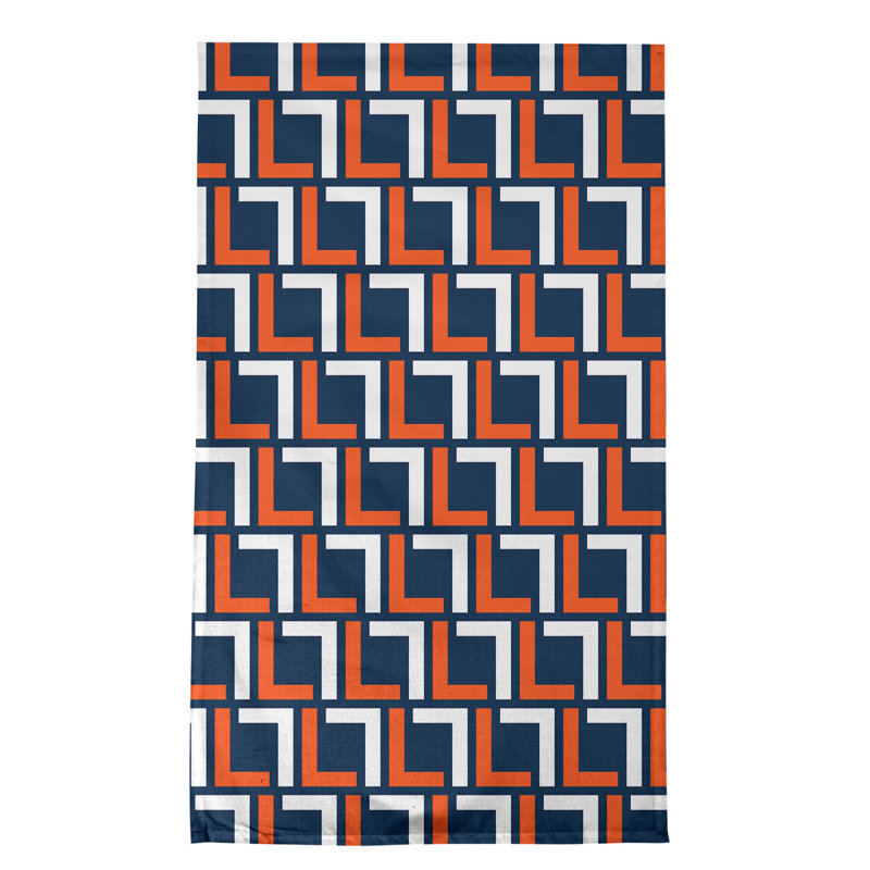 Denver Tea Towel Kitchen Towel, Polyester, Orange/White/Blue
