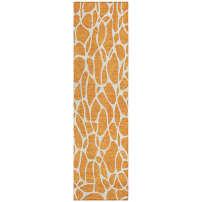 Zarelia Orange Washable Indoor-Outdoor Rug - 