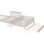 Lit double au-dessus d'un lit superposé gris avec lit gigogne et escalier - Construction en bois de pin, option de 3 lits, espace de rangement, système de garde-corps sécuritaire, assemblage rapide fourni et construction, boîtes de rangement, montée protégée-1931963908