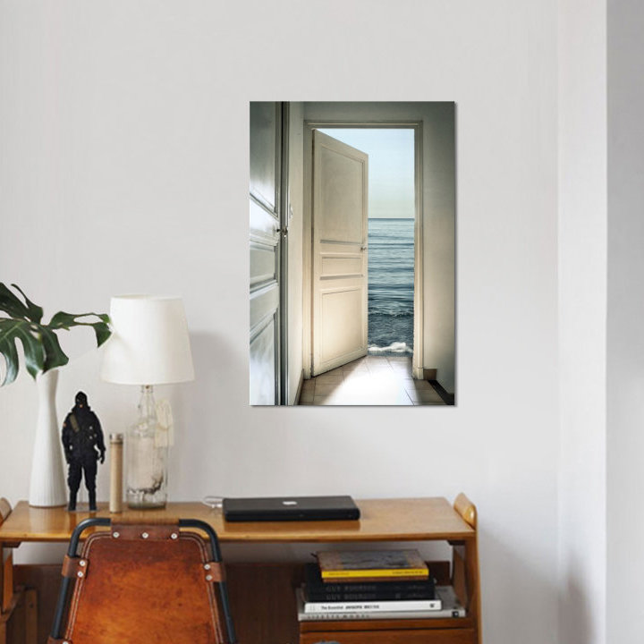 « behind the door », reproduction d’impression sur toile, H 26 po x l 18 po x P 1,5 po, Toile tendue, Pas de tapis
