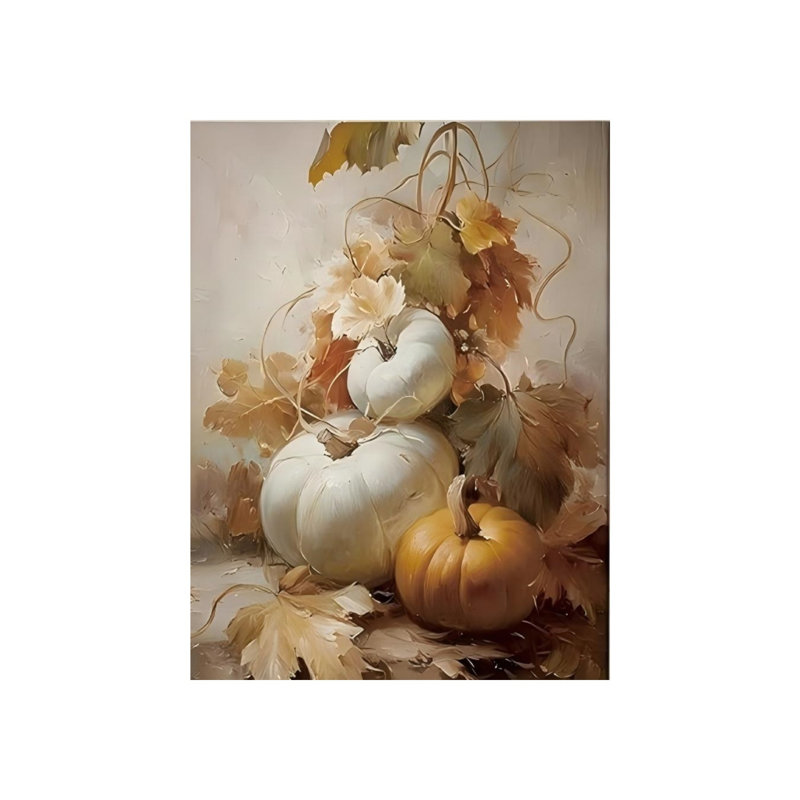 «Rustic Fall» citrouille sans cadre, art mural 12 po x 16 po