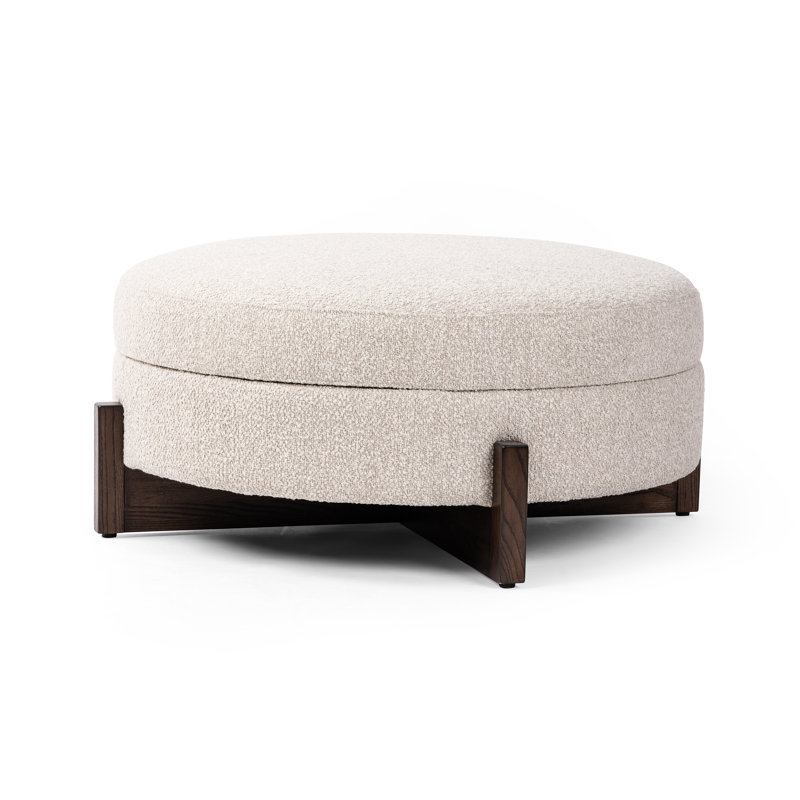 Esben Storage 39" Sattley Fog Ottoman, Dark Brown, Saddle Fog Boucle