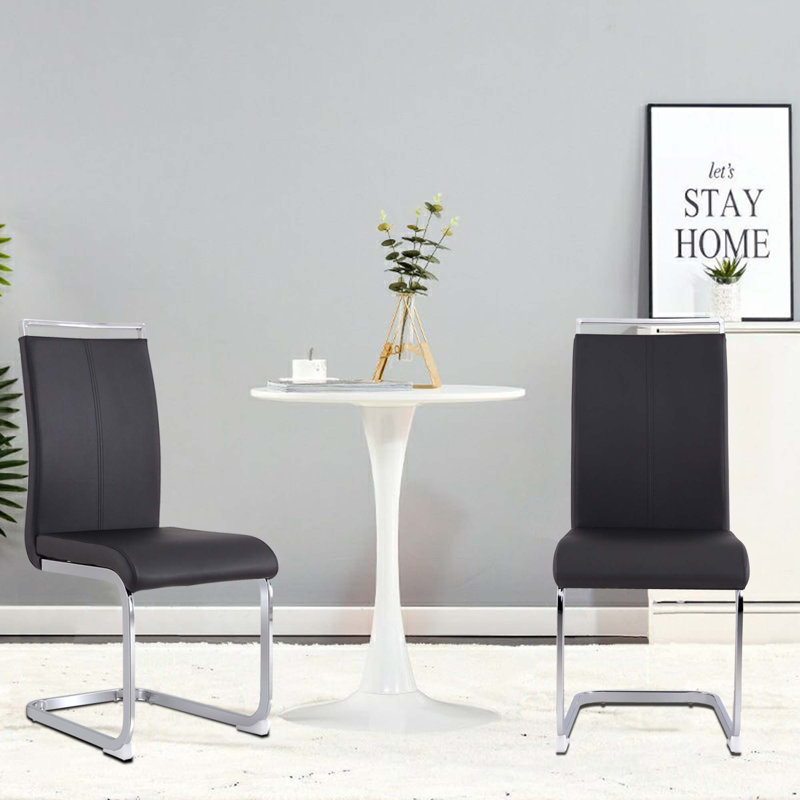 Chaise d'appoint en polyuréthane, Noir, Argent argent