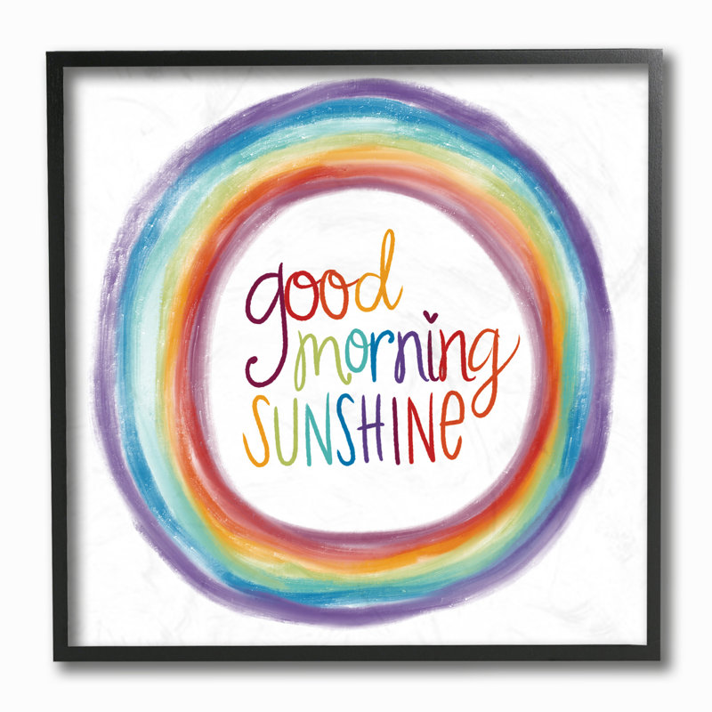 Art sur toile Rhodell Good Morning Sunshine Rainbow, Giclée encadrée noir minuit, H 12 po x l 12 po x P 0,5 po