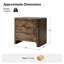 Table de chevet moderne à 3 tiroirs en bois de ronce avec centrale électrique et USB Rutilus